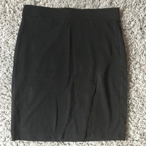 Black tight mini skirt